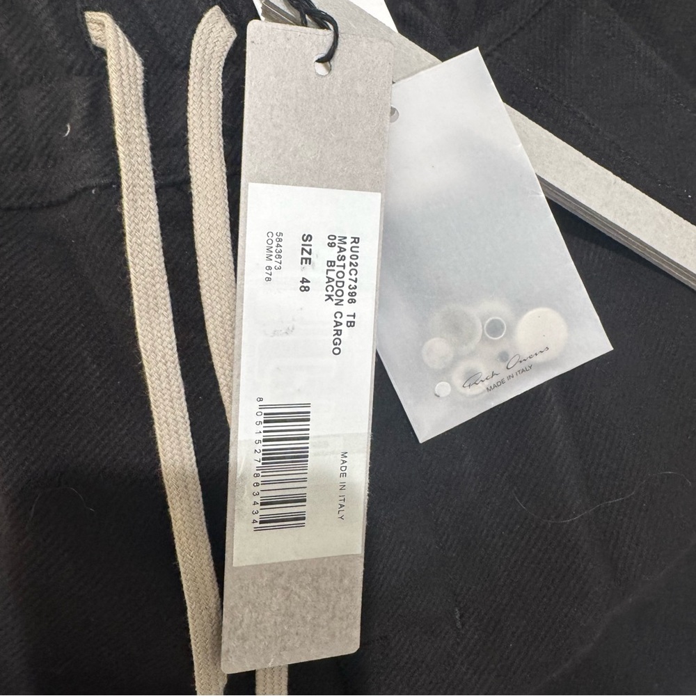 Rick Owens Mastodon Cargo Pants in Black - Picture 11 of 12